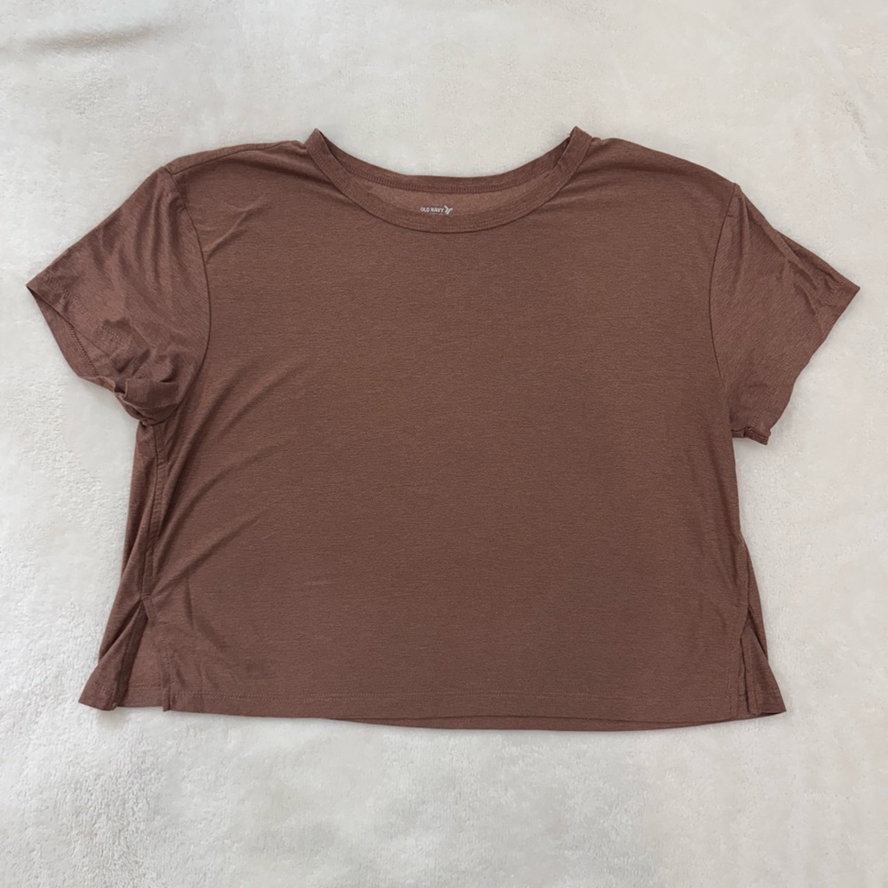Old Navy Active Cloud 94 Soft Cropped Tee – Brown, Size M